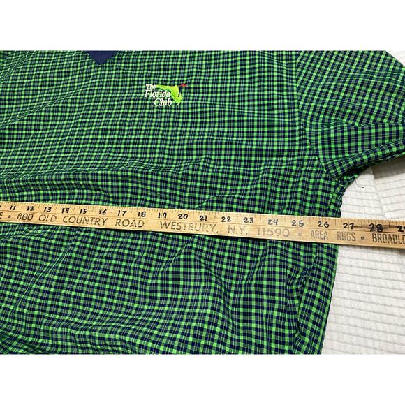 Vintage Starbus Weather Screen Green Plaid The Florida Club Pullover Large USA - Picture 3 of 10